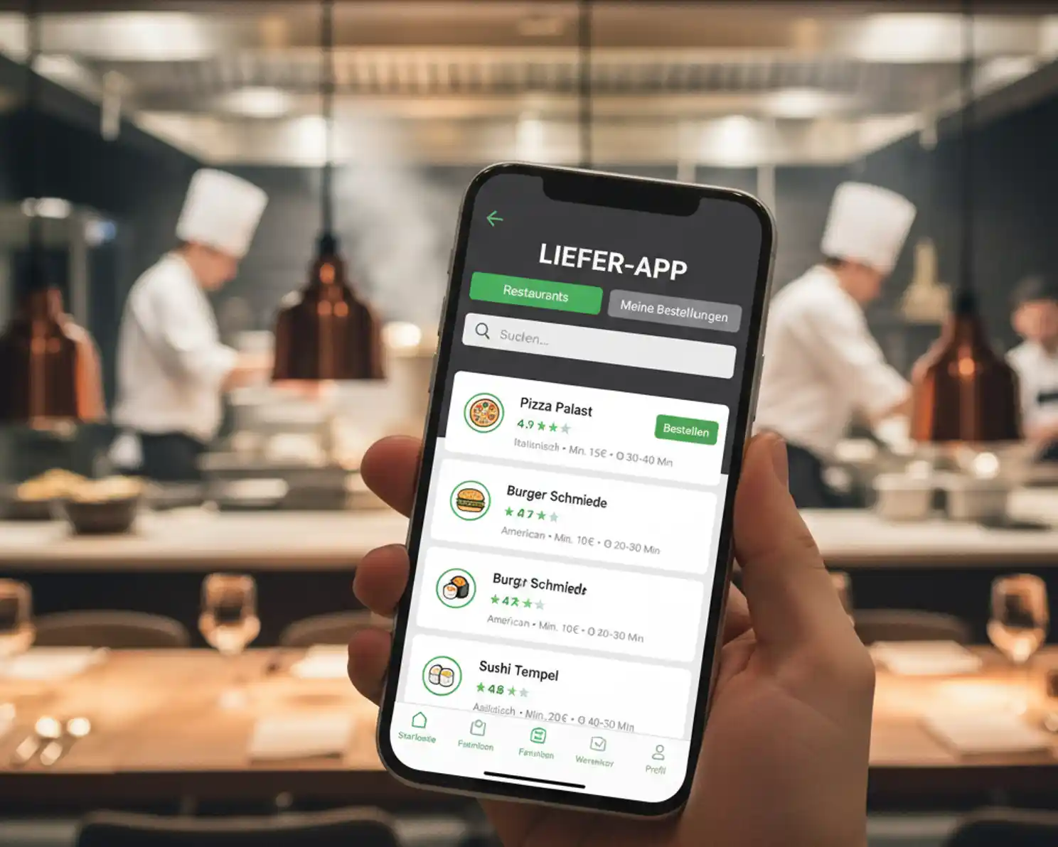 Delivery app example mockup